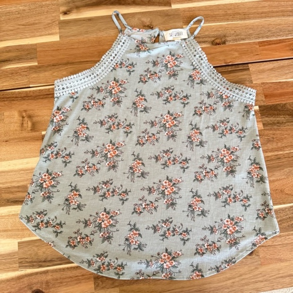 Sweet Wanderer Ditsy Floral Camisole Tank | Lace Trim | Cottagecore Boho | Sz M